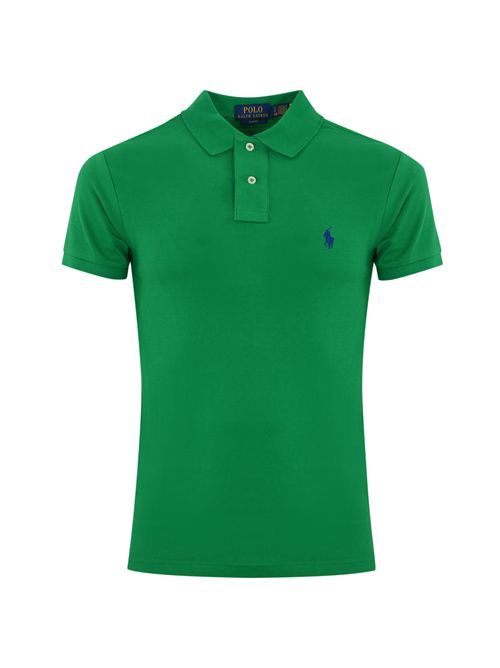 Polo due bottoni in cotone con logo green POLO RALPH LAUREN | 710795080019